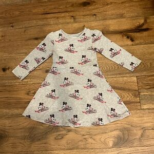 GAP Gray Kids Dress with Mickey Mouse Pattern